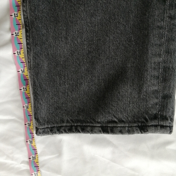 Agolde Criss Cross High Waist Loose Straight Jeans in Synchronize Gray Black 23 - Picture 12 of 16